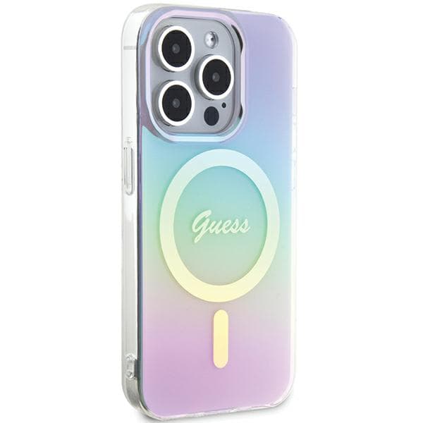 Guess IML Iridescent MagSafe-etui til iPhone 15 Pro Max, lilla