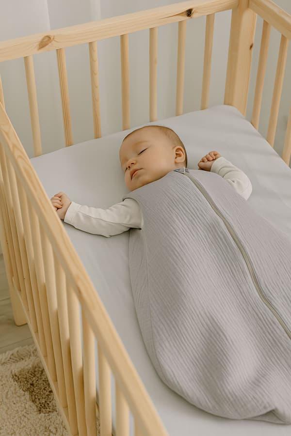 Rund muslin sovsäck för barn S 0-6 månader sommar TOG 1.0 - grå