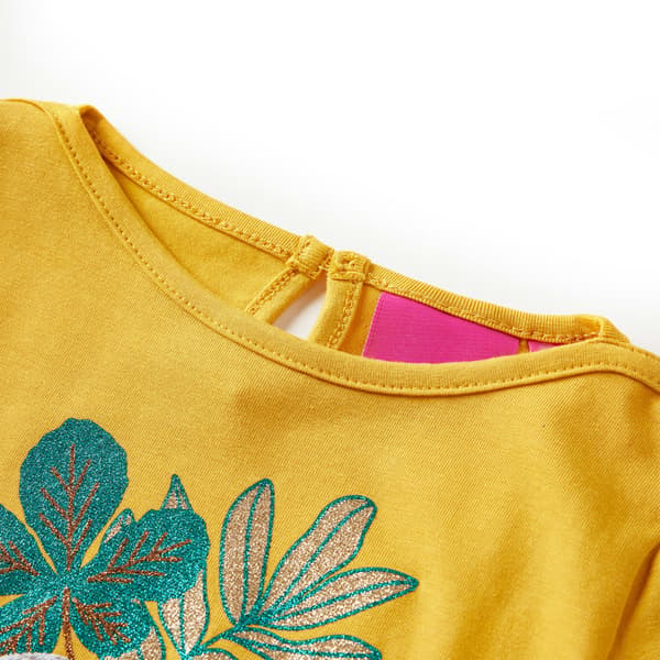 Barn långärmad T-shirt, ockra, 128
