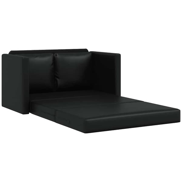 vidaXL 2-i-1 gulvsofa sort 112x174x55 cm kunstlæder