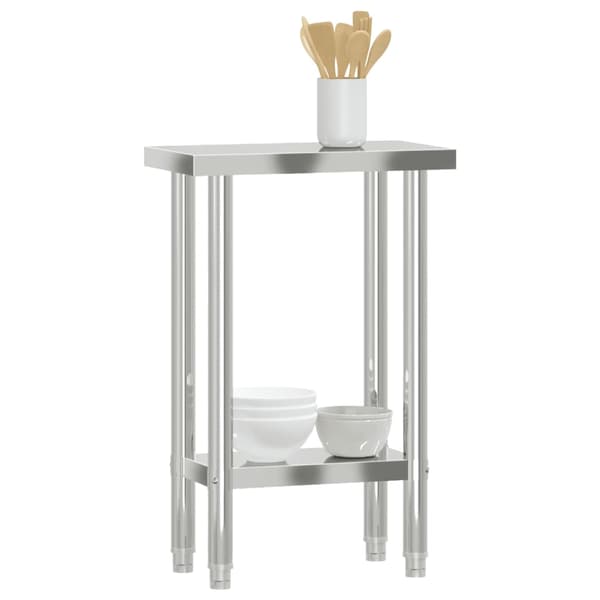 vidaXL køkkenbord 55x30x85 cm rustfrit stål