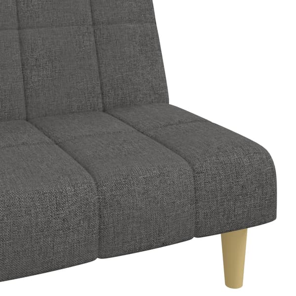 vidaXL 2-sits bäddsoffa, mörkgrå, klädd i tyg