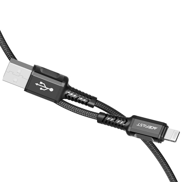 MFI-kabel för iPhone USB - Lightning 2.4A 1.2m Svart