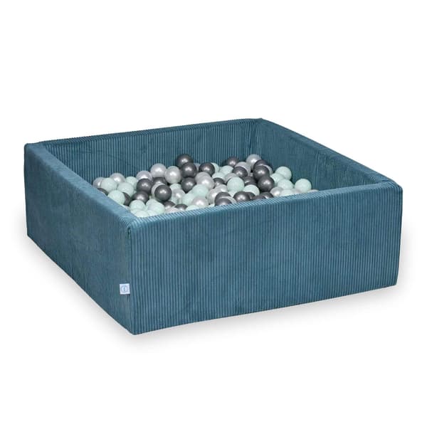Tør pool 110x110x40 Corduroy Blå 600 bolde: perle, sølv, lys mint