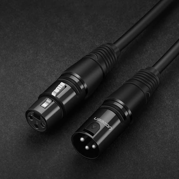 XLR Mikrofon Lydkabel Forlængerkabel 2m Sort