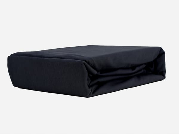 Stræklagen jersey VIP side 30 cm bomuld sort 70x140