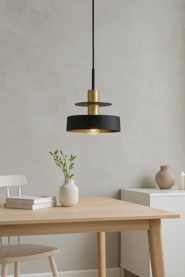 1xE27 Solea Sort/Guld hængelampe