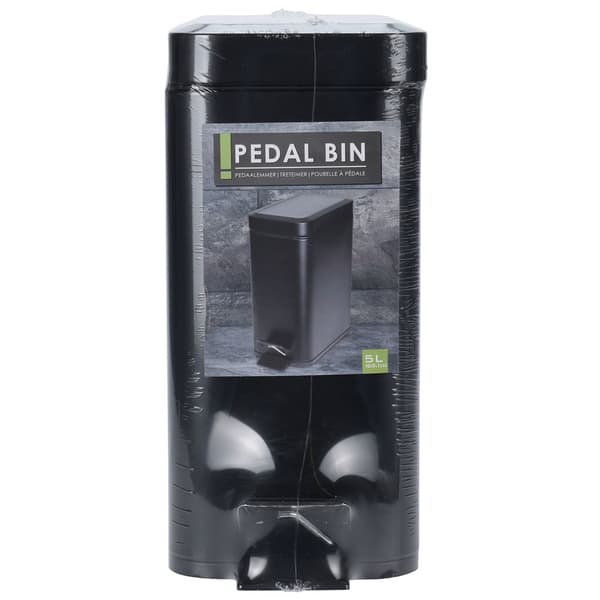 Sort metal affaldsbeholder 5L