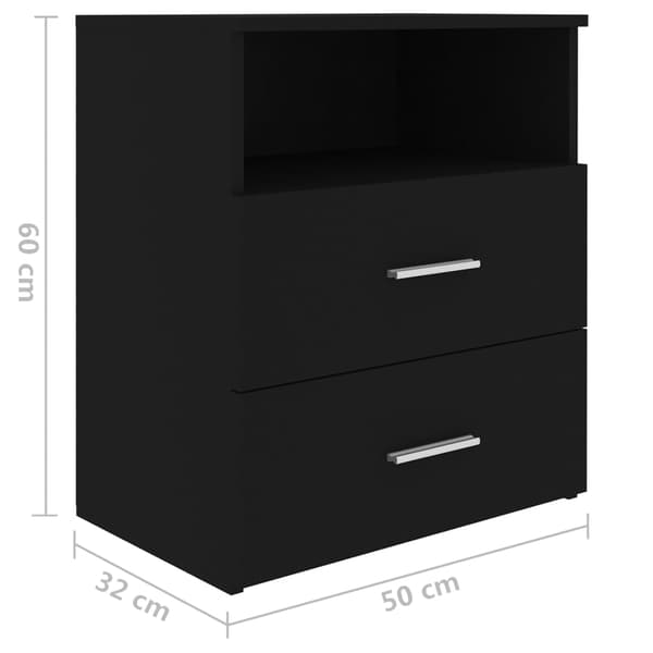 vidaXL sengebord, sort, 50x32x60 cm