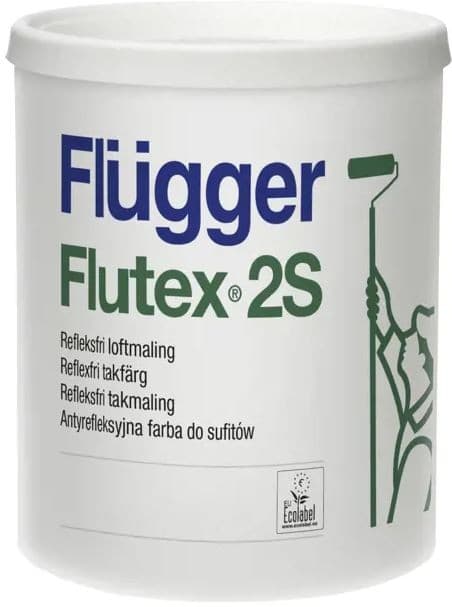 Flugger Flutex 2S Mat Loftmaling Super Dækning Stribet Sort 10L