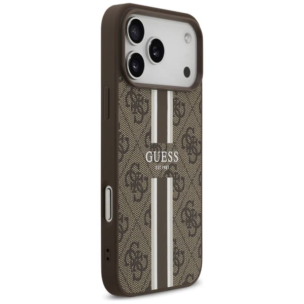 Guess 4G Printed Stripes MagSafe-etui til iPhone 17 Pro Max brunt