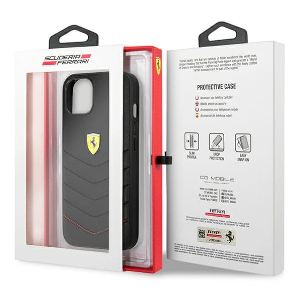 Ferrari Off Track Quiltet Etui til iPhone 13 mini, Sort