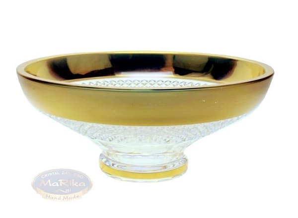krystalskål 15 cm, guld