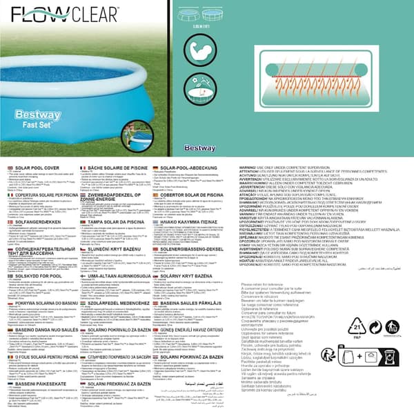 Bestway Flowclear solcellsbassängskydd, 305 cm