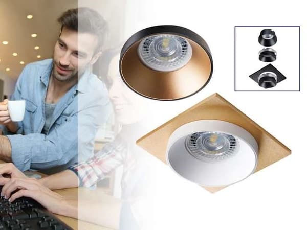LED loftspotlight SIMEN 10W GU10 sort guld KANLUX