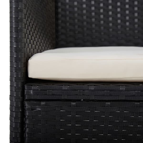 vidaXL havestole, sæt med 2, polyrattan, sort