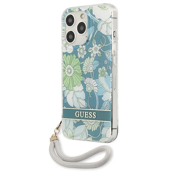 Guess Blommigt Remfodral till iPhone 13 Pro Max, Grönt