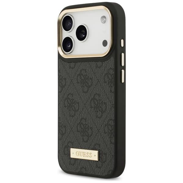 Guess 4G Logoplade MagSafe-etui til iPhone 17 Pro, sort
