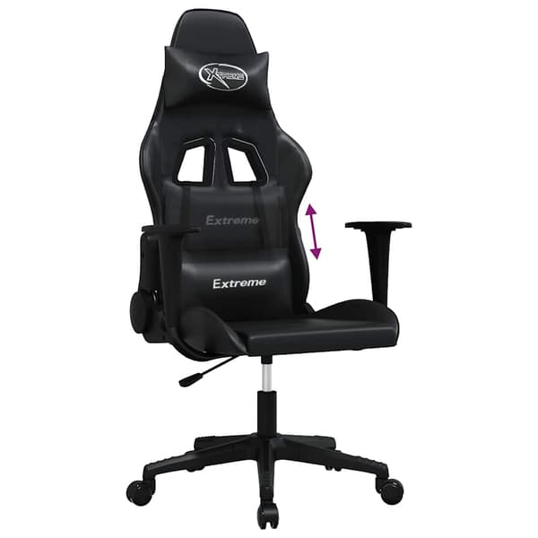 vidaXL massage-gamingstol, sort, kunstlæder