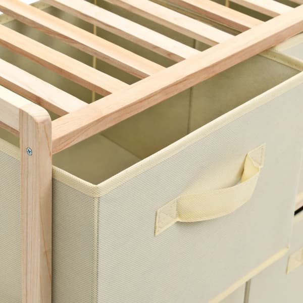 vidaXL Hylly 6 kangaskorilla setripuu beige