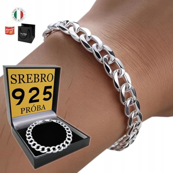 SILVER Herrarmband 925 SILVER Kyrass 6mm Diamantarmband