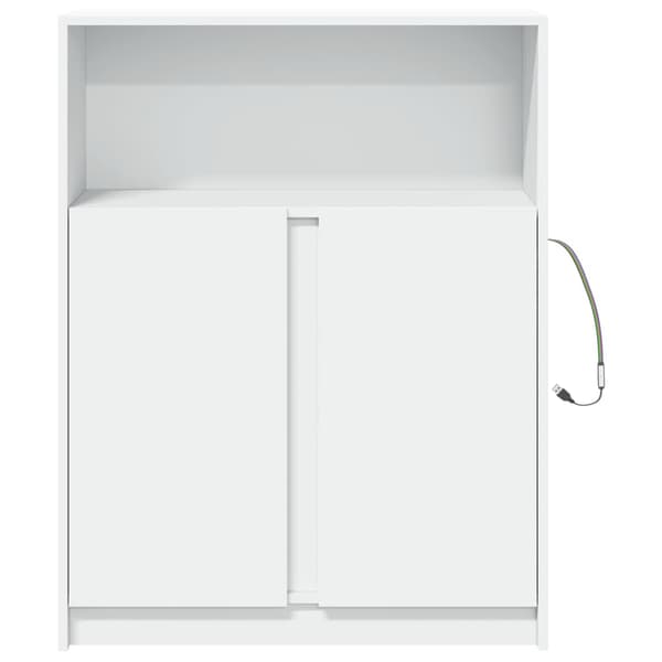 vidaXL LED-skåp vit 77x34x100 cm träbaserat material