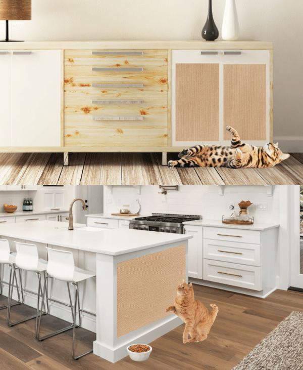 Raapimismatto kissoille, itseliimautuva raapimispuu, 100x40 CM, beige [M-DRAPAK2]