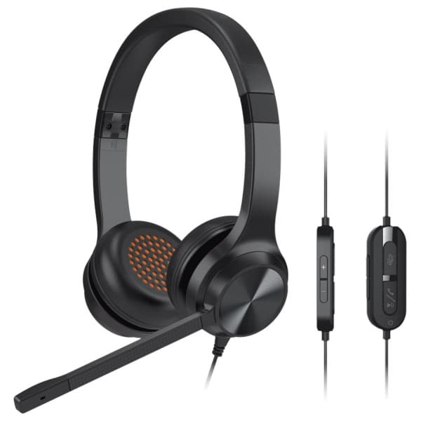 Creative Wired-hovedtelefoner med mikrofon, chat, USB, sort/sort, USB-C