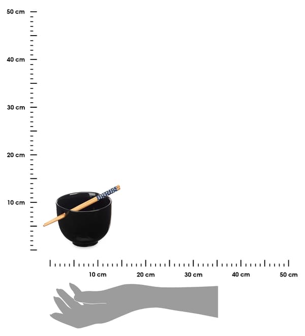 Ramenskål med ätpinnar, svart