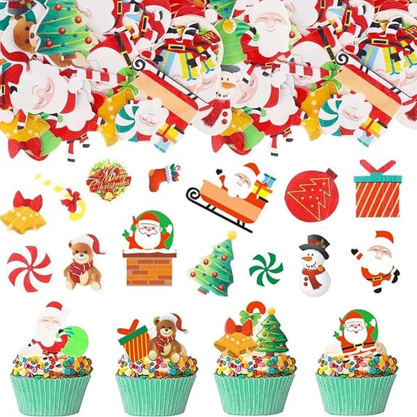 Spiselige julepynt 60 stk - cupcakes, kager, muffins
