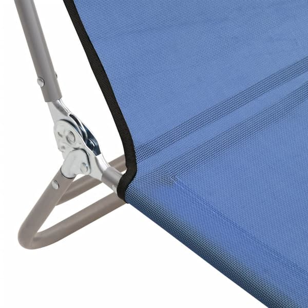 vidaXL foldbare liggestole, sæt med 2, blå, textilene og stål