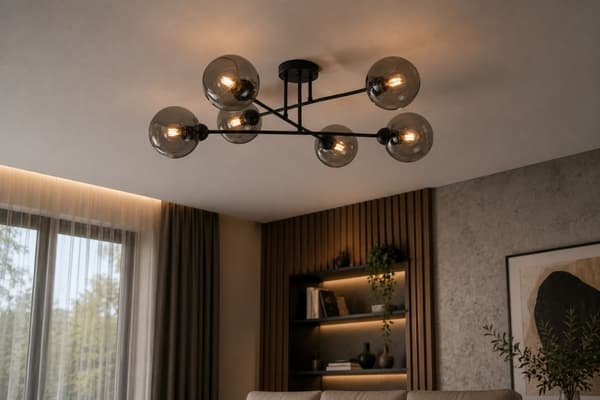 Loftlampe 6xE27 VASCO SORT/RØGET
