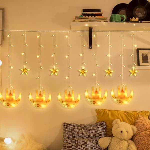 Herefun 3,5m Ramadan LED-lys - 8 tilstande, måne og stjerner