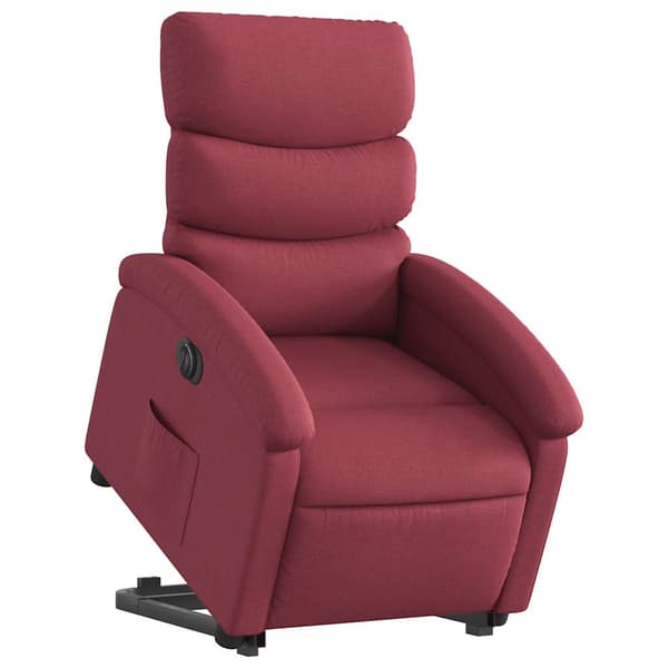vidaXL Elektrisk lyftande massagefåtölj, vilstol, vinröd