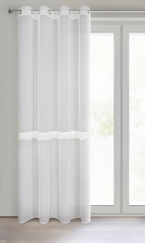 Färdig gardin SOFI 140x260 vit applikation