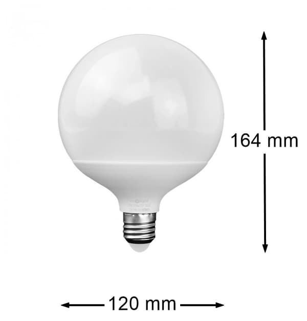 LED-pære stor E27 gevind stor kugle 25W stærkt varmt lys 3000K GLOBE