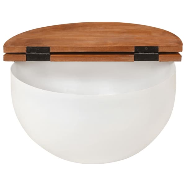 vidaXL Soffbord vitt 50x27 cm återvunnet trä