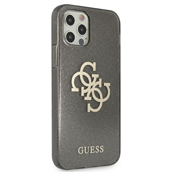 Guess 4G stort logo-cover til iPhone 12 Pro Max, sort