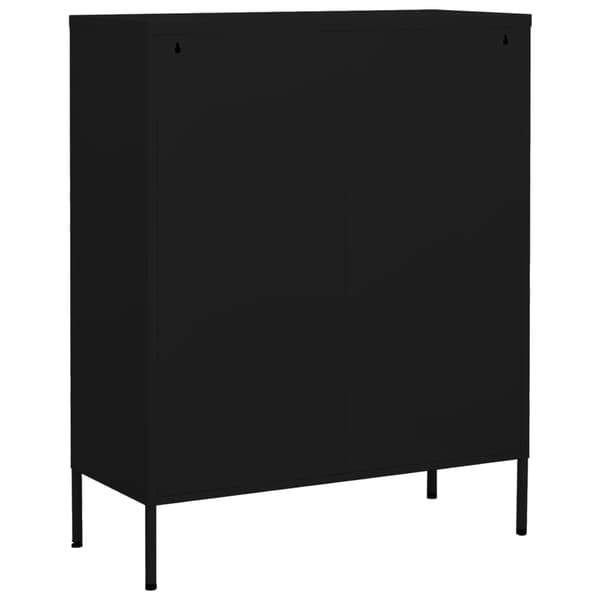 vidaXL skab, sort, 80x35x101,5 cm, stål