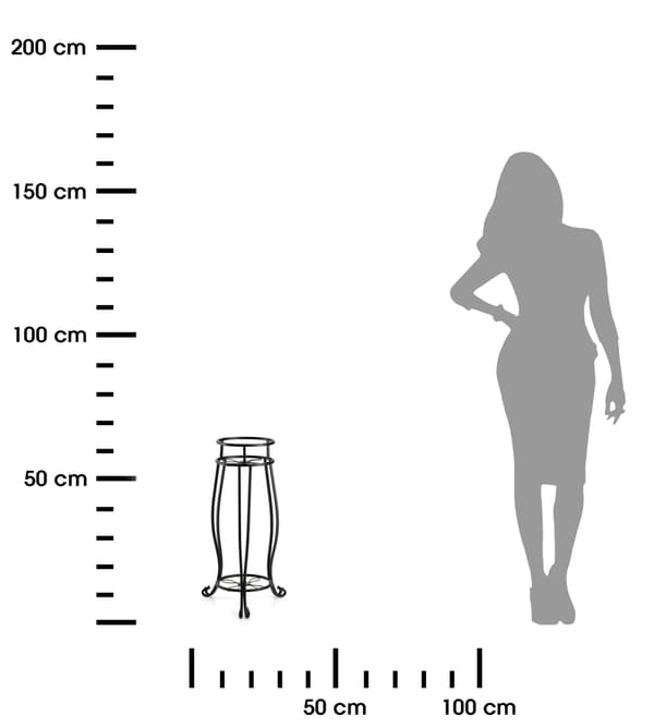 Svart stående blomställning 63 cm