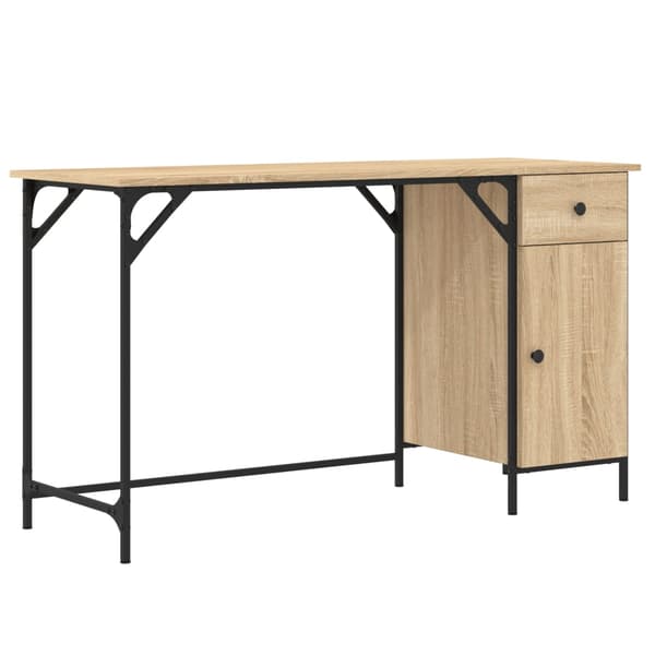 vidaXL computerbord, Sonoma eg, 131x48x75 cm