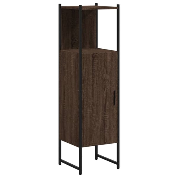 vidaXL badeværelsesskab brunt egetræ 33x33x120,5 cm