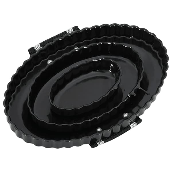vidaXL hestekarrykamme, 3 stk., sort, stål