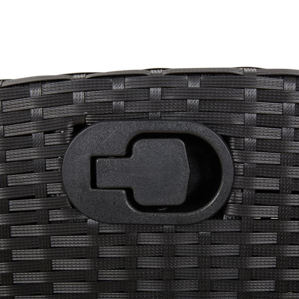 vidaXL havestol med hynder, sort polyrattan