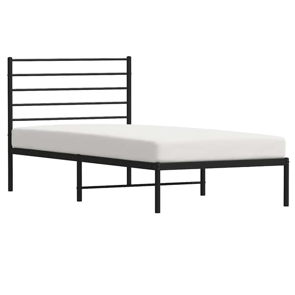 vidaXL metalsengestel med hovedgærde sort 90x190 cm