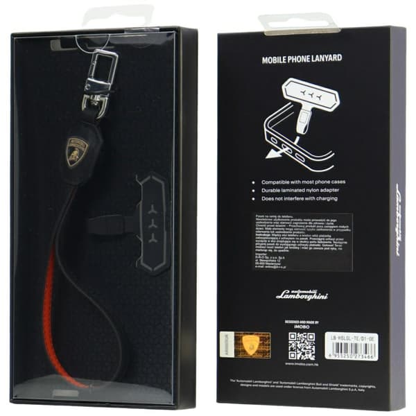 Lamborghini D1 Läderhandrem Universal Lanyard Orange