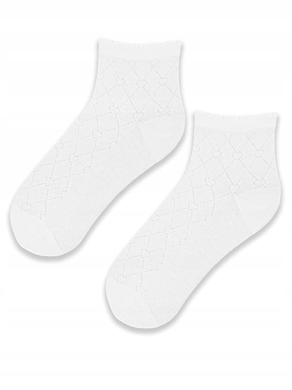 3-pak piggestrømper med åbne mønstre hvide og beige 39/42