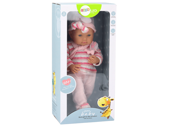 Baby Doll Randig Tröja Mössa Halsduk Rosa