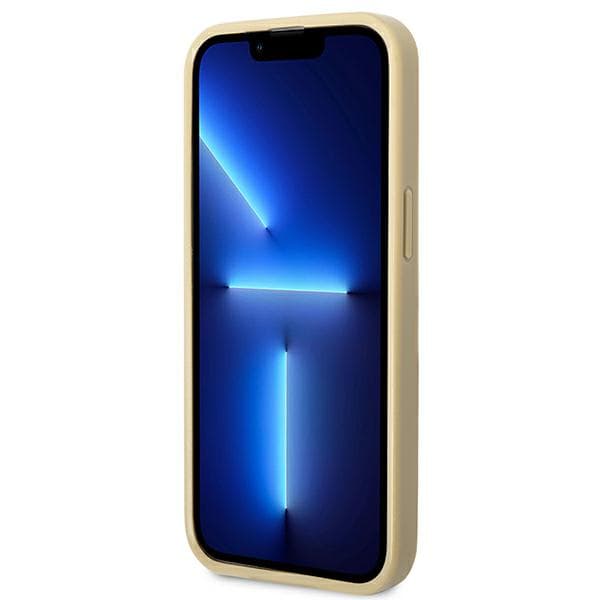 Guess Glitter Script -suojakuori iPhone 14 Prolle, kulta