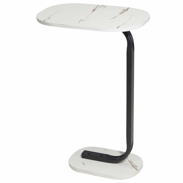 Sidebord med hvid marmorplade, h59 cm